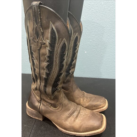 Justin Gypsy Womens Sz 8B Dark Walnut Jaycie Leather Cowboy Boots Western Rodeo - Picture 1 of 9